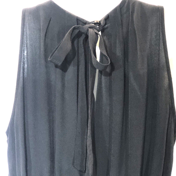 Kate Spade New York Black Pleated Midi Dress Sz 6 | Bow Back | Classic Cocktail - Picture 8 of 13